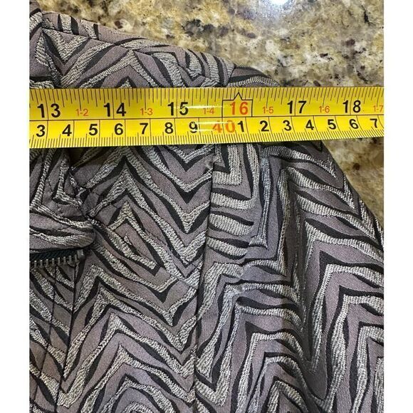 VINTAGE Metallic Zebra Animal Print Full Zip Mob Wife Blazer Jacket Size 10 - Picture 12 of 16